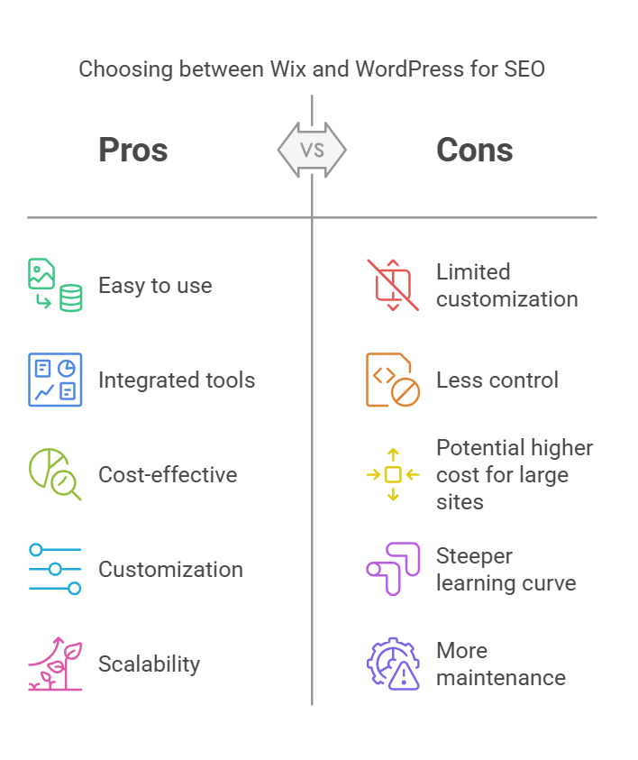 Choosing between Wix and WordPress for SEO